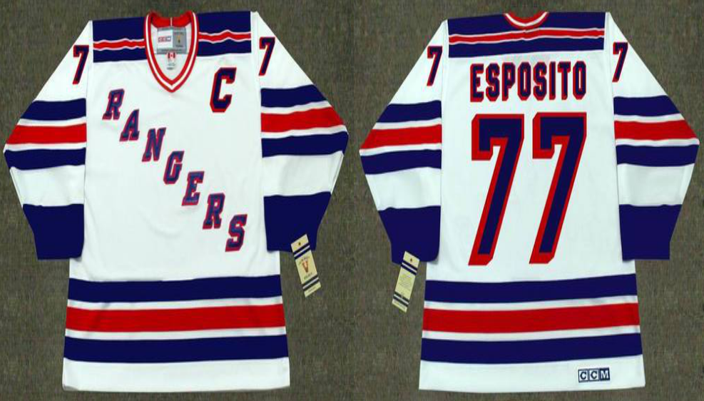 2019 Men New York Rangers #77 Esposito white CCM NHL jerseys->new york rangers->NHL Jersey